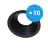 Confezione Multipack 10x Noxion Incasso Spot D-round MR16 Nero | Ritaglio 70mm - GU10 Attacco
